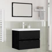 vidaXL Badrumsmöbelset Väggmonterad 3 pcs Svart ek 60 x 38.5 x 45 cm