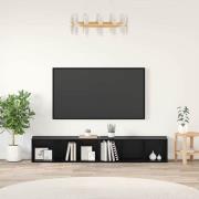 vidaXL TV-bänkset 2 pcs Svart Ek 37 x 35 x 107cm Konstruerat trä