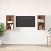 vidaXL TV-bänkset 2 pcs Gammalt trä 37 x 37 x 72 cm Konstruerat trä