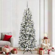vidaXL Konstgjord julgran Vit 78 x 78 x 210 cm PVC, Plast, Stål och PE