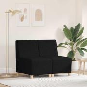 vidaXL Modulsofa utan armstöd 2 pcs Svart 55 x 74 x 82 cm tyg