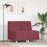 vidaXL Modulsofa utan armstöd 2 pcs Röd 55 x 74 x 82 cm tyg