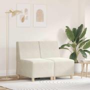 vidaXL Modulsofa utan armstöd 2 pcs Kräm 55 x 74 x 82 cm Sammet