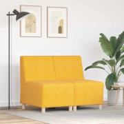 vidaXL Modulsofa utan armstöd 2 pcs Ljusgul 55 x 74 x 82 cm Mockatyg