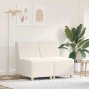 vidaXL Modulsofa utan armstöd 2 pcs Kräm 55 x 74 x 82 cm
