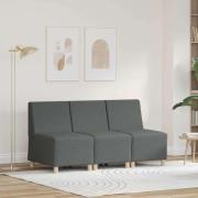 vidaXL Modulsofa utan armstöd 3 pcs Mörkgrå 55 x 74 x 82 cm tyg