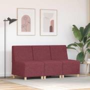 vidaXL Modulsofa utan armstöd 3 pcs Vinröd 55 x 74 x 82 cm tyg