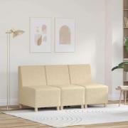 vidaXL Modulsofa utan armstöd 3 pcs Kräm 55 x 74 x 82 cm tyg