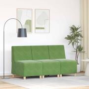 vidaXL Modulsofa utan armstöd 3 pcs Ljusgrön 55 x 74 x 82 cm Sammet