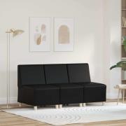 vidaXL Modulsofa utan armstöd 3 pcs Svart 55 x 74 x 82 cm Konstläder