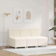 vidaXL Modulsofa utan armstöd 3 pcs Kräm 55 x 74 x 82 cm Mockatyg
