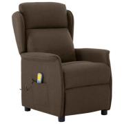 vidaXL Massagefåtölj med kudde Brun 67.5 x 93.5 x 101.5 cm Tyg & Skum