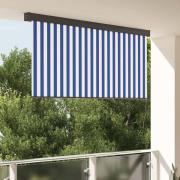 vidaXL Utomhus rullgardin Randig Blå och vit 200 x 250 cm tyg