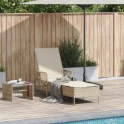 vidaXL Solsäng Reclining med kudde Beige 157 x 55 x 92cm konstrotting