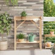 vidaXL Växtställningar med hylla Beige 75 x 40 x 90 cm Massiv furu