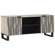 vidaXL TV-skåp Vit 105 x 33 x 46 cm massivt mangoträ
