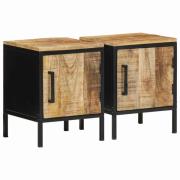 vidaXL Nattduksbord 2 pcs Brun och svart 30 x 30 x 40 cm