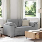 vidaXL Soffa med kudde Ljusgrå 160 x 77 x 82 cm tyg