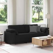vidaXL Soffa med kudde Svart 219 x 77 x 82 cm tyg