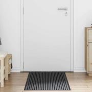 vidaXL Dörrmatta Striped Svart och Grå 60 x 180 cm Polypropylen, PVC