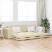 vidaXL Golvbäddsoffa Kräm 245 x 78 x 77 cm tyg