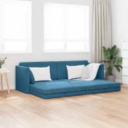 vidaXL Golvbäddsoffa Blå 213 x 76 x 77 cm Sammet