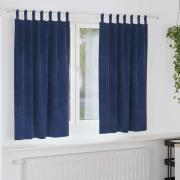 vidaXL Gardiner med gardiner 2 pcs Mörkblå 140 x 175 cm Sammet