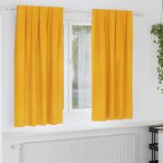 vidaXL Gardiner med gardiner 2 pcs senapsgul 140 x 175 cm Sammet