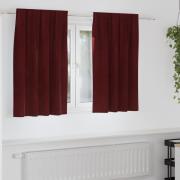 vidaXL Gardiner med gardiner 2 pcs Vinröd 140 x 140 cm Sammet