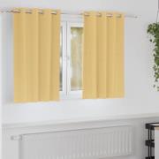 vidaXL Mörkläggningsgardiner med ringar Beige Polyester