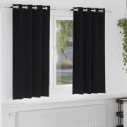 vidaXL Mörkläggningsgardiner med Ringar 2 pcs Svart 175 x 140 cm