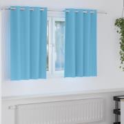 vidaXL Mörkläggningsgardiner med ringar Ljusblå Polyester