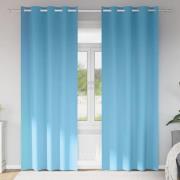 vidaXL Gardiner med gardiner 2 pcs Ljusblå Polyester