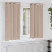 vidaXL Mörkläggningsgardiner med Ringar 2 pcs Taupe 175 x 140 cm