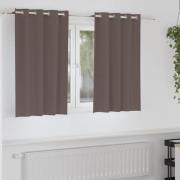 vidaXL Mörkläggningsgardiner med ringar Mörkbrun Polyester