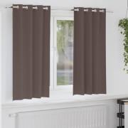 vidaXL Mörkläggningsgardiner med Ringar 2 pcs Mörkbrun 175 x 140 cm