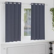 vidaXL Mörkläggningsgardiner med Ringar 2 pcs Antracit 175 x 140 cm