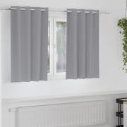 vidaXL Mörkläggningsgardiner med ringar Ljusgrå Polyester