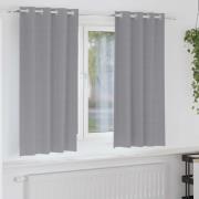 vidaXL Mörkläggningsgardiner med Ringar 2 pcs Ljusgrå 175 x 140 cm