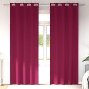 vidaXL Gardiner med gardiner 2 pcs Vinröd Polyester