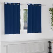 vidaXL Mörkläggningsgardiner med ringar Mörkblå Polyester