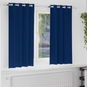 vidaXL Mörkläggningsgardiner med Ringar 2 pcs Mörkblå 175 x 140 cm