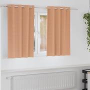 vidaXL Mörkläggningsgardiner med ringar Ljusbrun Polyester