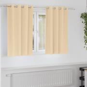 vidaXL Mörkläggningsgardiner med ringar Kräm Polyester