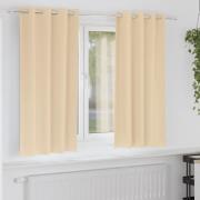 vidaXL Mörkläggningsgardiner med Ringar 2 pcs Kräm 175 x 140 cm