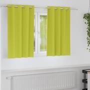 vidaXL Mörkläggningsgardiner med ringar Grön Polyester