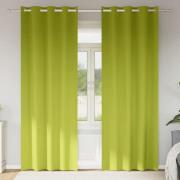 vidaXL Gardiner med gardiner 2 pcs Äppelgrön Polyester