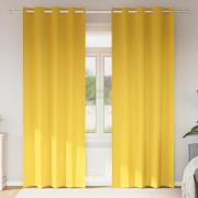 vidaXL Gardiner med gardiner 2 pcs senapsgul Polyester