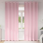 vidaXL Mörkläggningsgardiner med gardiner Babyrosa Polyester