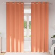 vidaXL Mörkläggningsgardiner med Ringar 2 pcs Terracotta 245 x 140 cm